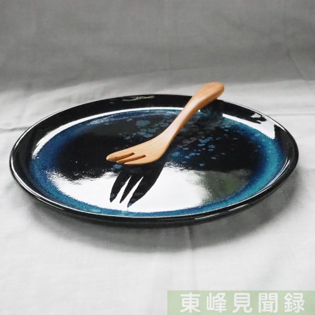 ㉞秀山窯ケーキ皿と東峰木人のフォークセット